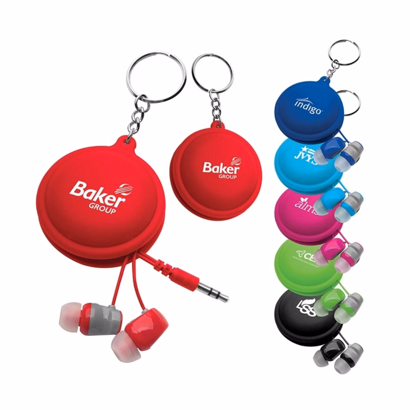 Silicon key chain earbuds case