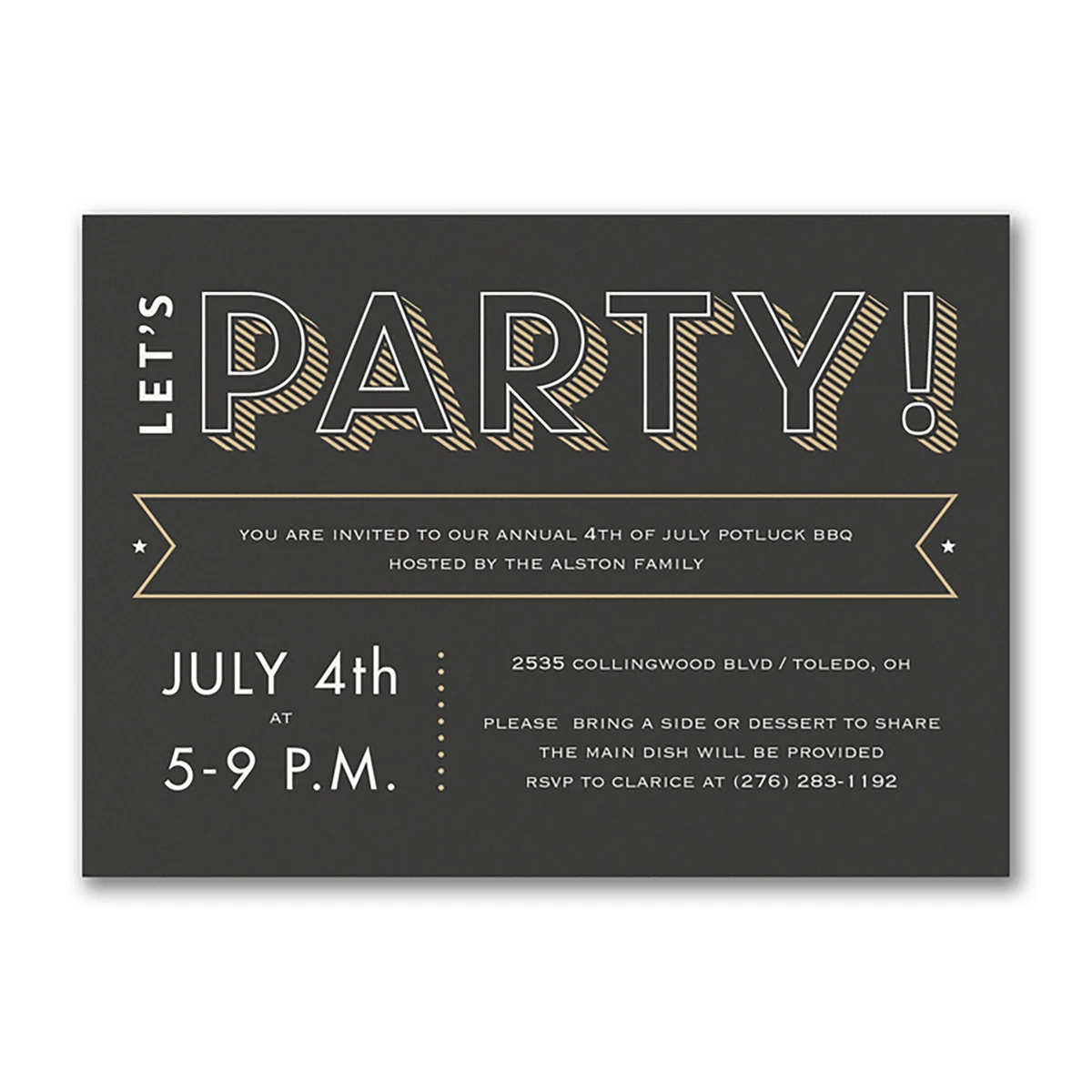 Festive Fireworks Party Invitation 1