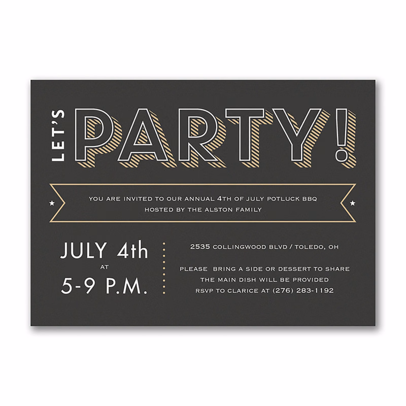 Festive Fireworks Party Invitation