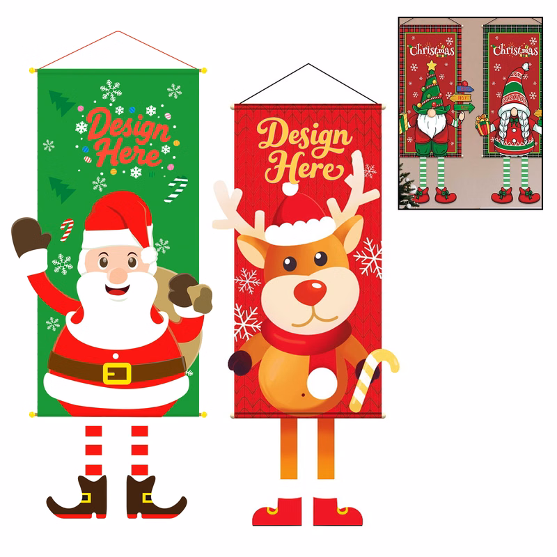 Personalized Holiday Flag Christmas Front Door Banner Decor