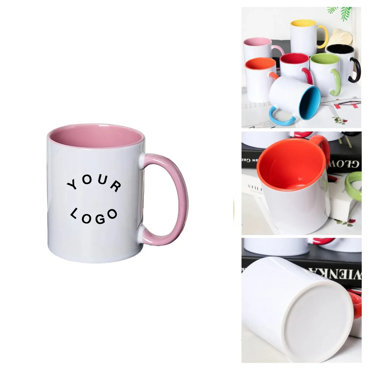 11oz Ceramic Mug with Colored Handle and Rim 1
