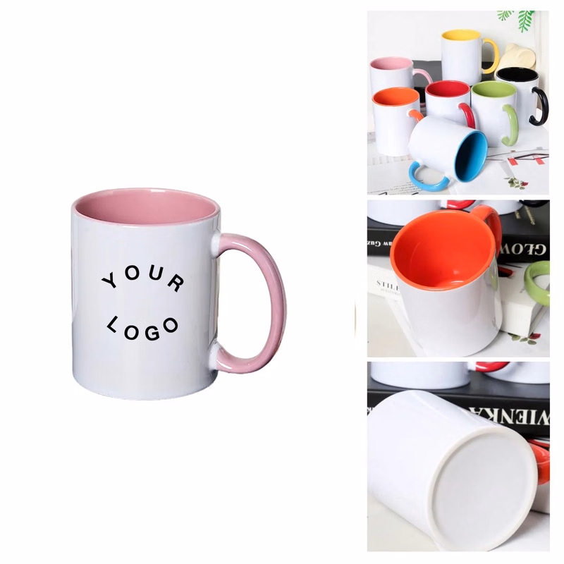 11oz Ceramic Mug with Colored Handle and Rim