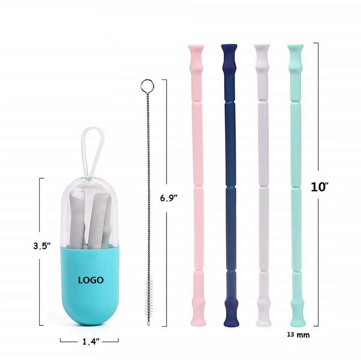 Collapsible Silicone Straw In Case 1
