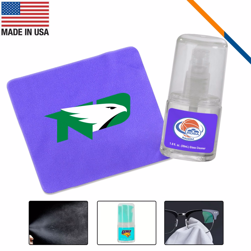 SoftWipe 1 OZ. Glass Lens Cleaner & 4" Sublimated Lens Cloth
