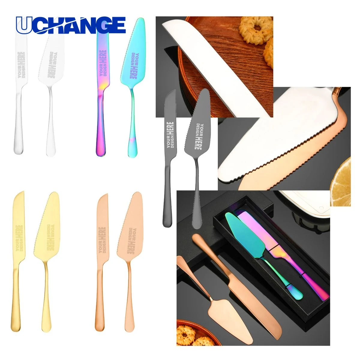 Stainless Steel Cake Knife and Pizza Spatula Set 1