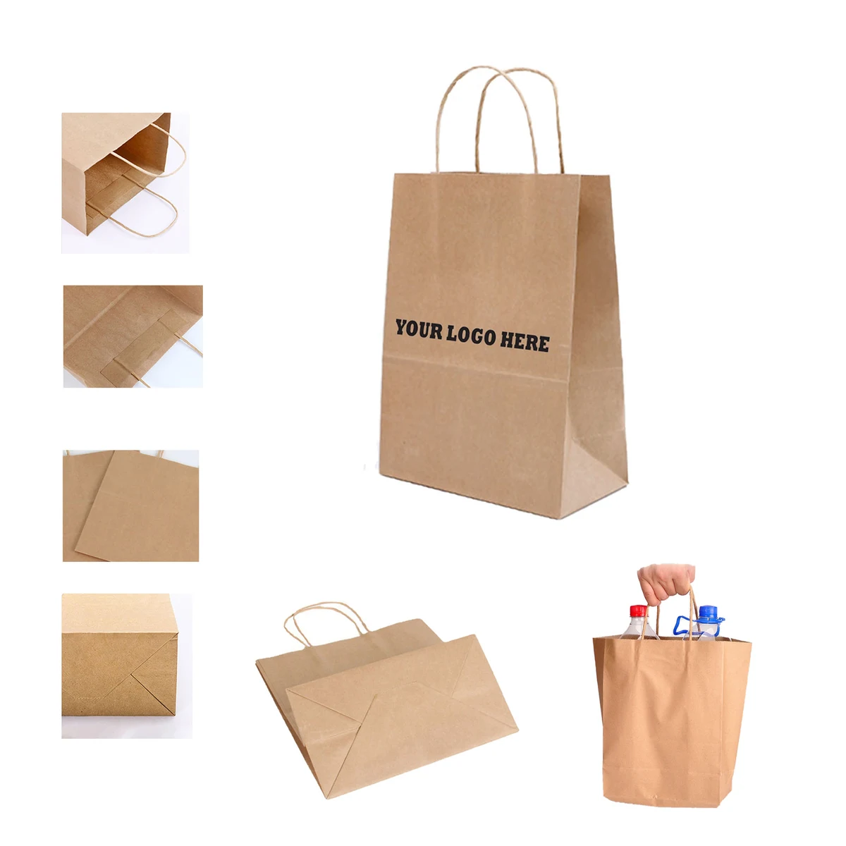 Double-cup Kraft Paper Carrier Bag 1