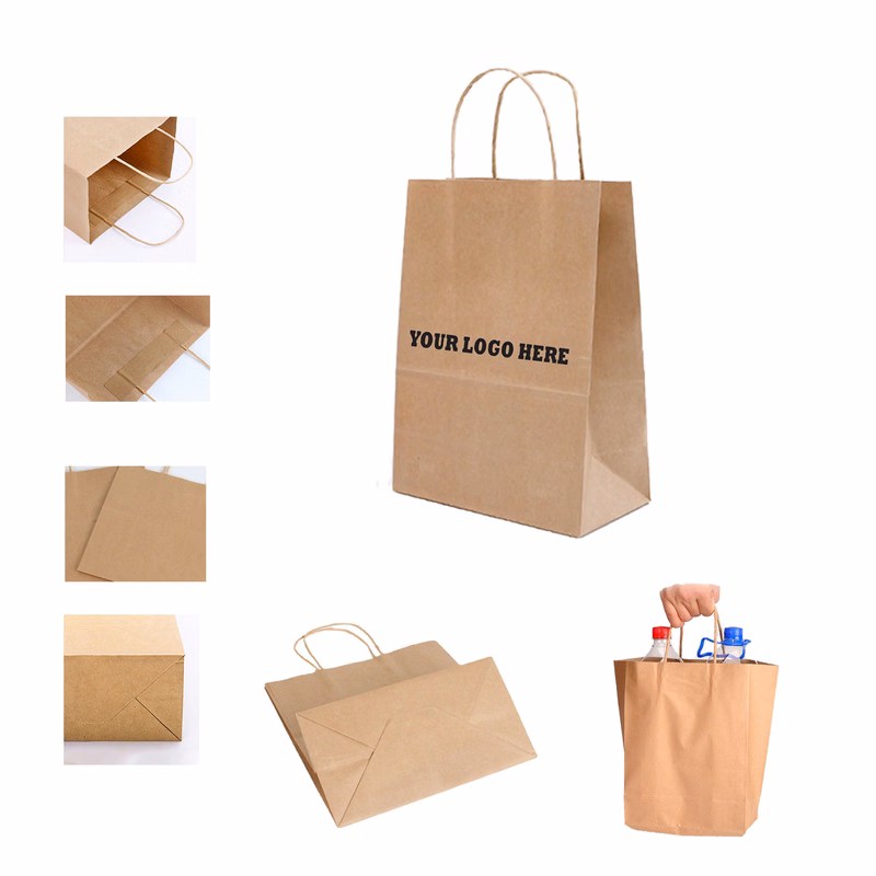 Double-cup Kraft Paper Carrier Bag