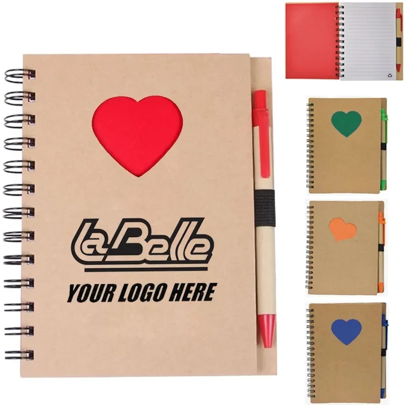 Promo Recycled Die Cut Heart Notebooks with Pen 1