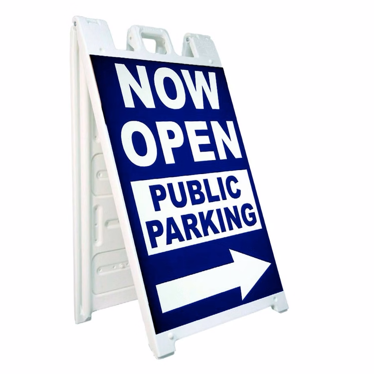 White Standard Sandwich Board Display w/ 2 Sided Graphic - Dry Erase