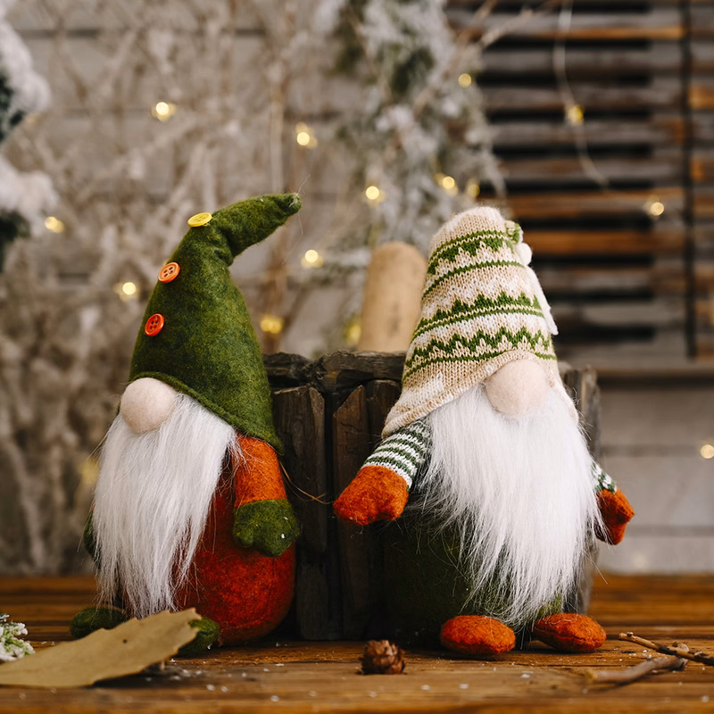Faceless Christmas Santa Standing Gnome Elf