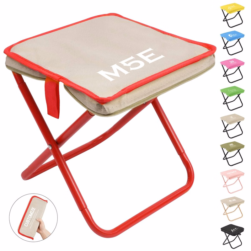 2-In-1 Portable 600D Oxford & Carbon Steel Handbag Stools (MOQ: 20PCS)