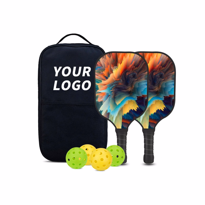 Premium Fiberglass Pickleball Set in Full Color, Carry Case Optional