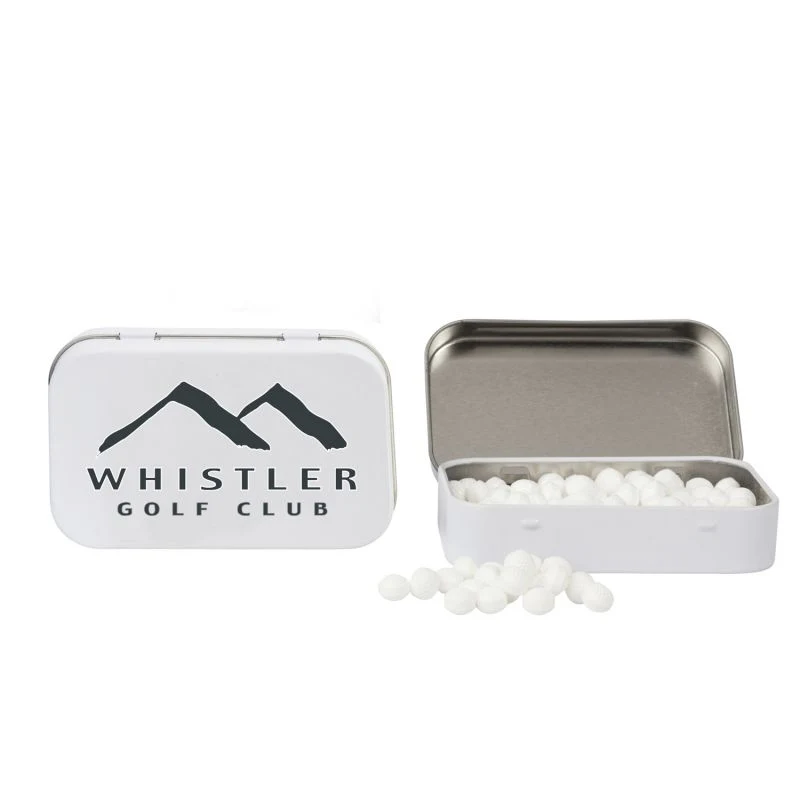 Rectangular Tin with Golf Ball Shaped Mints 1