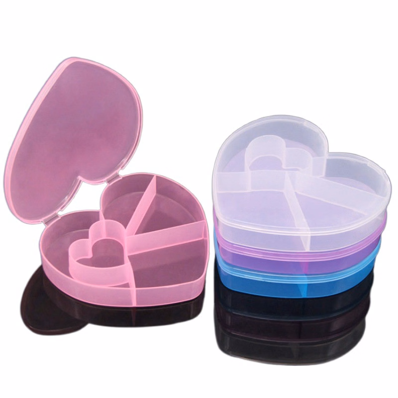 Heart Shaped Pill Box Jewelry Organizer Case