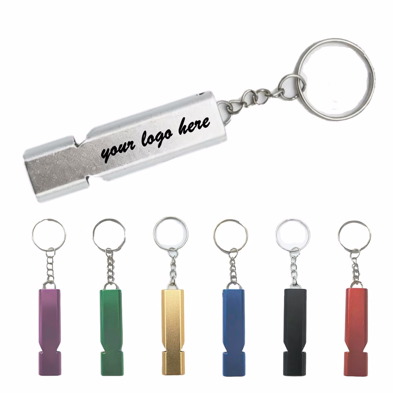 Aluminum Dual-Tone Emergency Whistle With Keyring