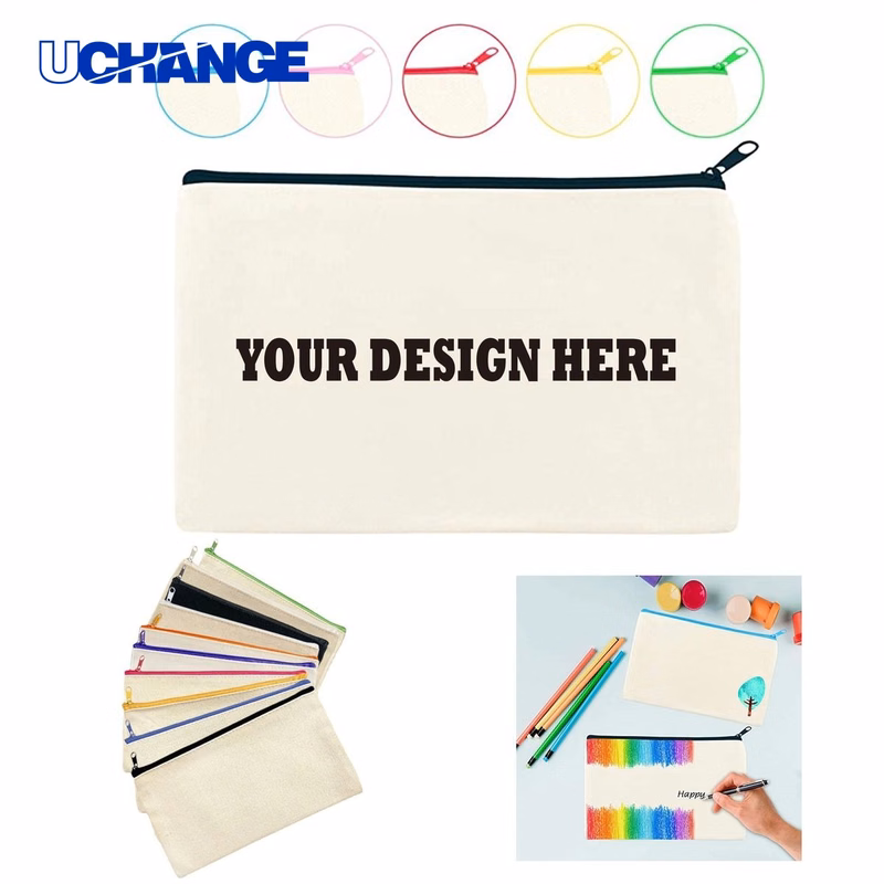 Canvas Pen and Makeup Pouch