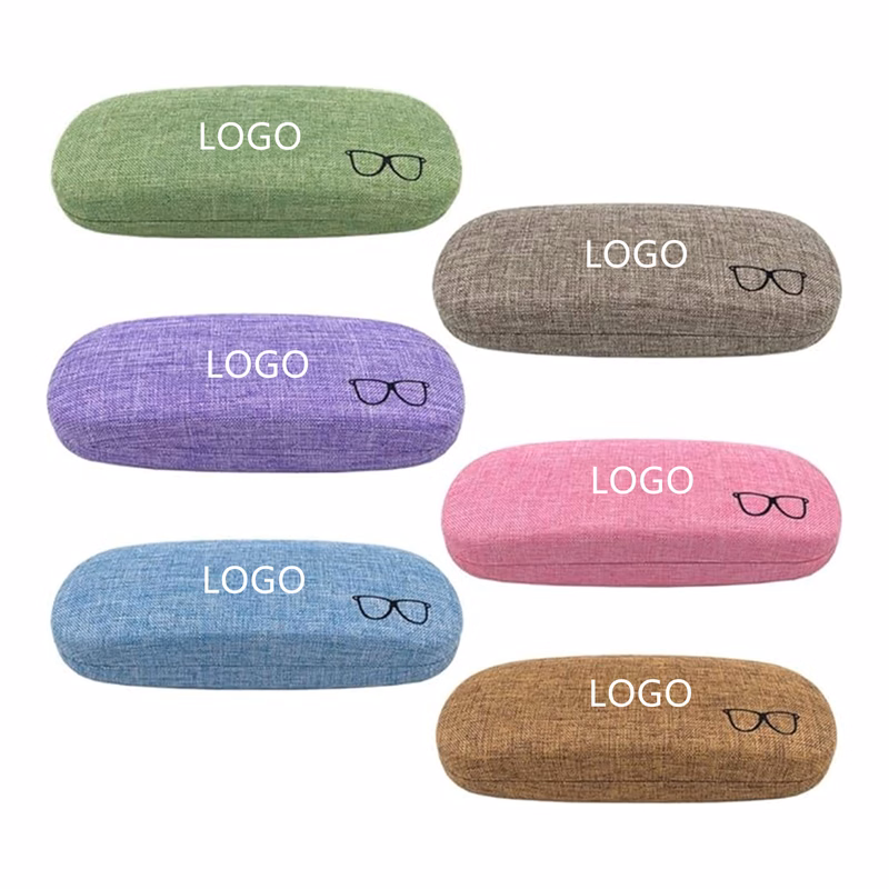 Hard Shell Linen Fabrics Eyeglasses Case