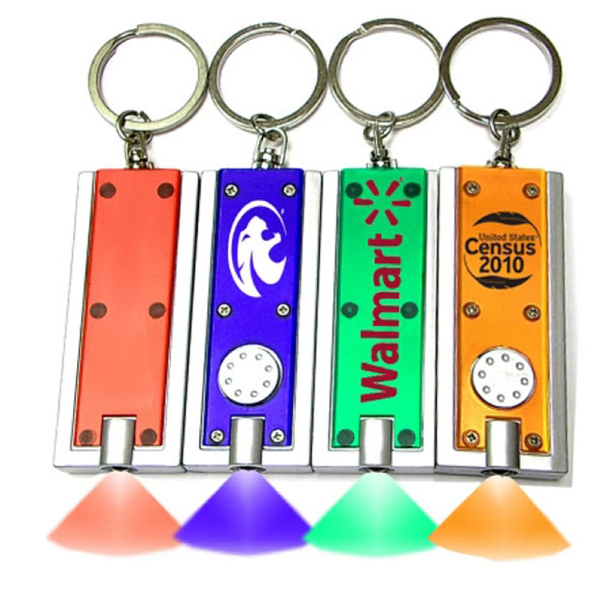 Slim rectangular flash light with colorful light. 1