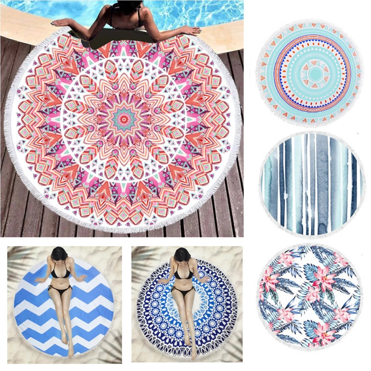 Seaside Round Beach Towel 1