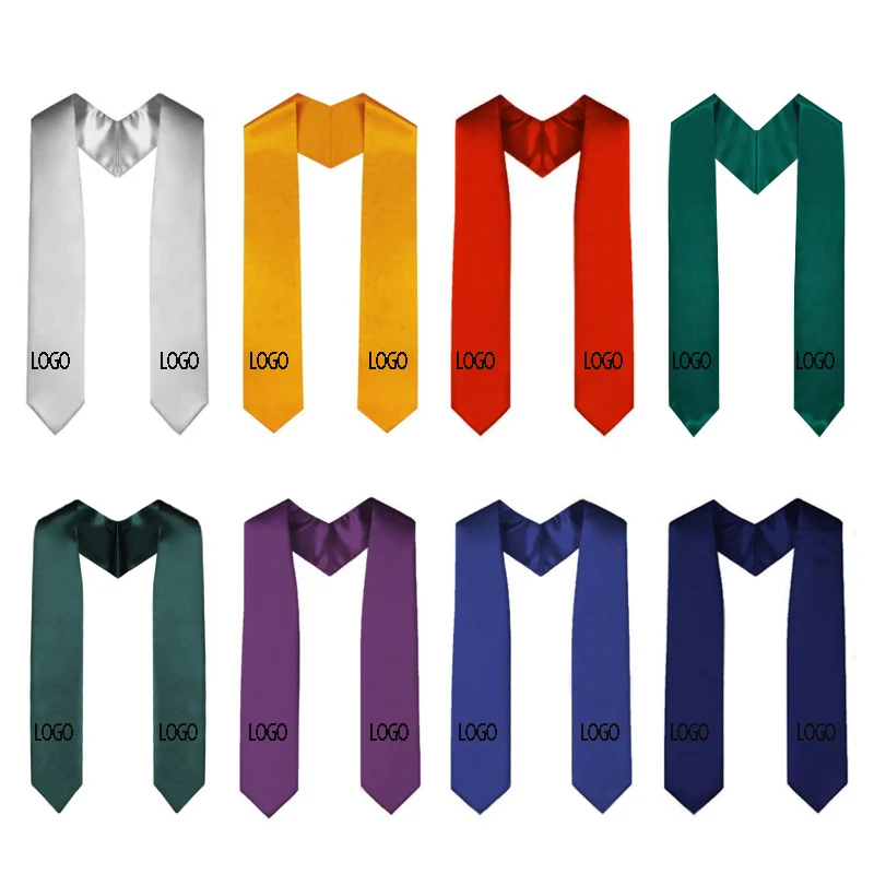 Graduation Unisex Plain Graduation Stole Academic Commencements Sash 50"x4.71" 1