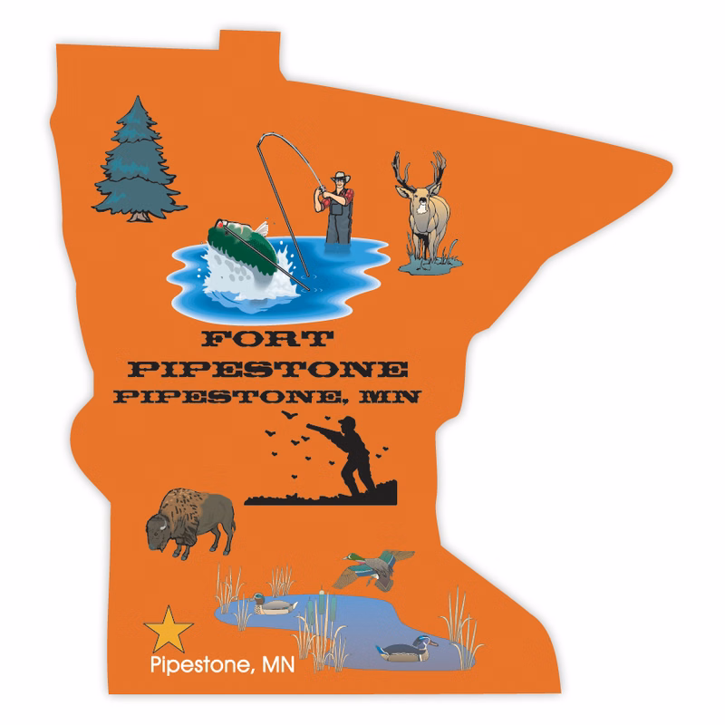 USA Made Premium UV Window Micro-Suction Cling Decal - Minnesota State Shape