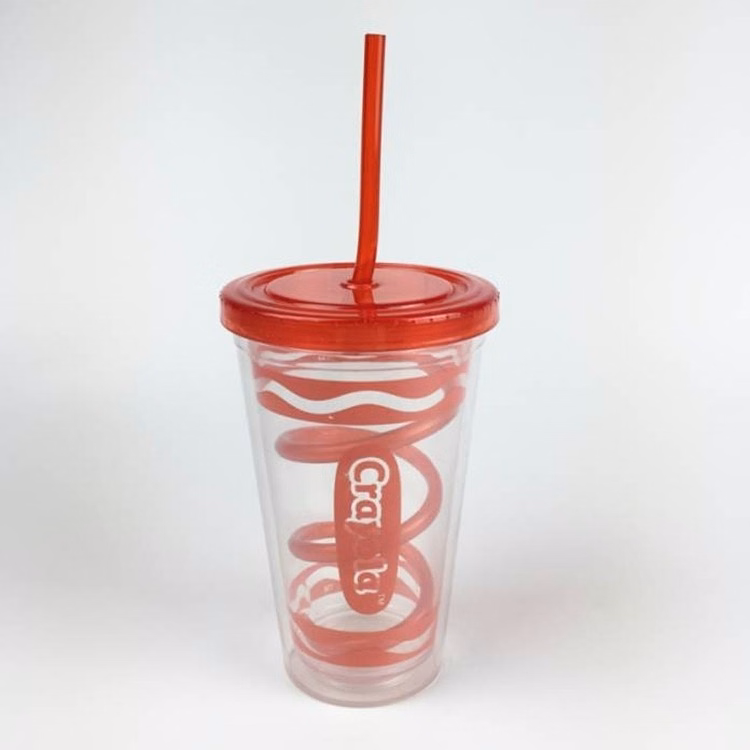 Customized Logo Eco-friendly Plastic Cups with Straw