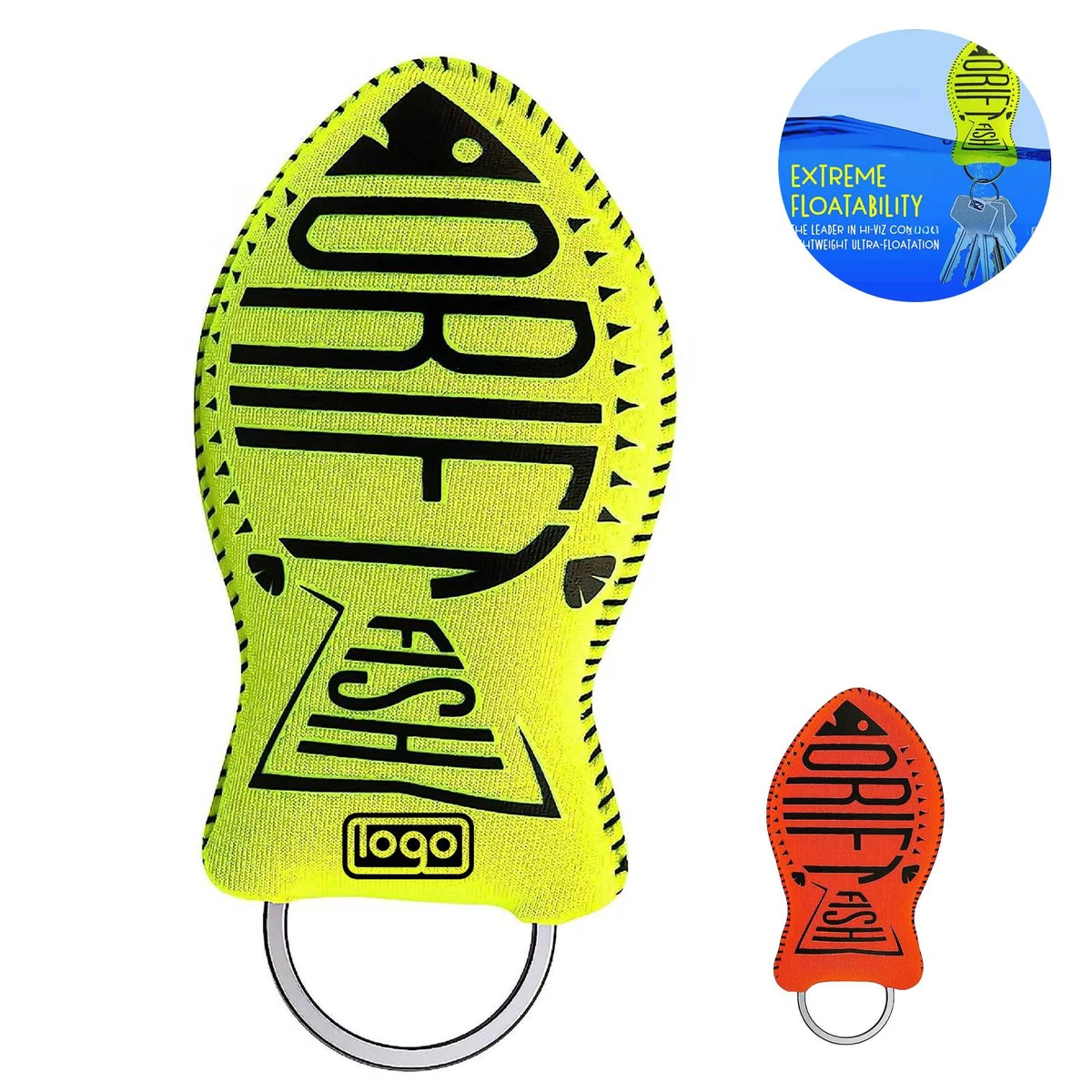 Neoprene Fish Shaped Floating Keychain 1