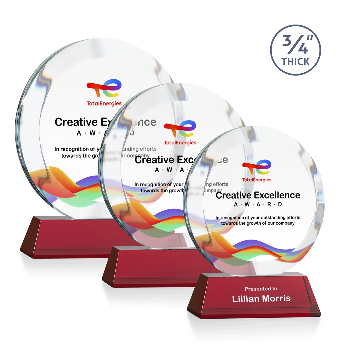 Gibralter VividPrint™ Award on Newhaven Base - Red 1
