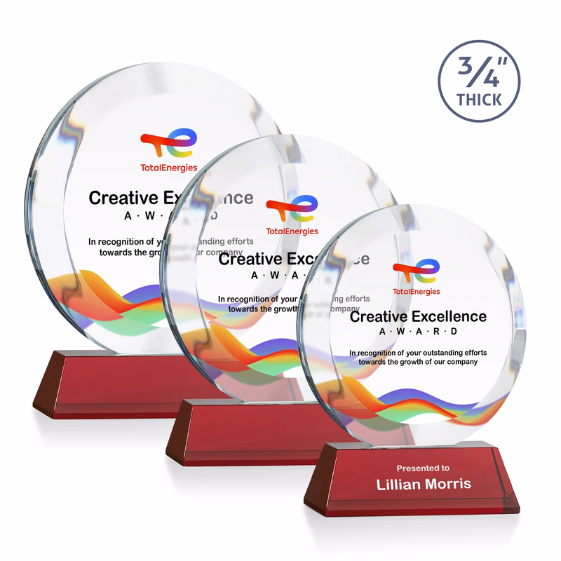 Gibralter VividPrint™ Award on Newhaven Base - Red
