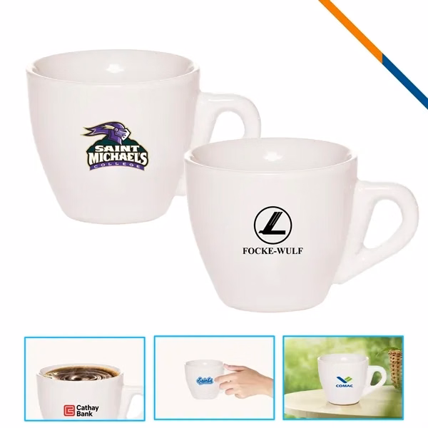 Custom 2 oz Ceramic Espresso Mug with Glossy White Finish — Coffee Shop Promo Item