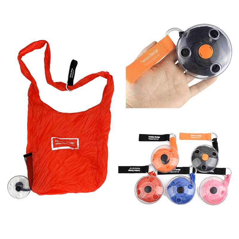 Plastic Disc Foldable Shopping Shoulder Bag