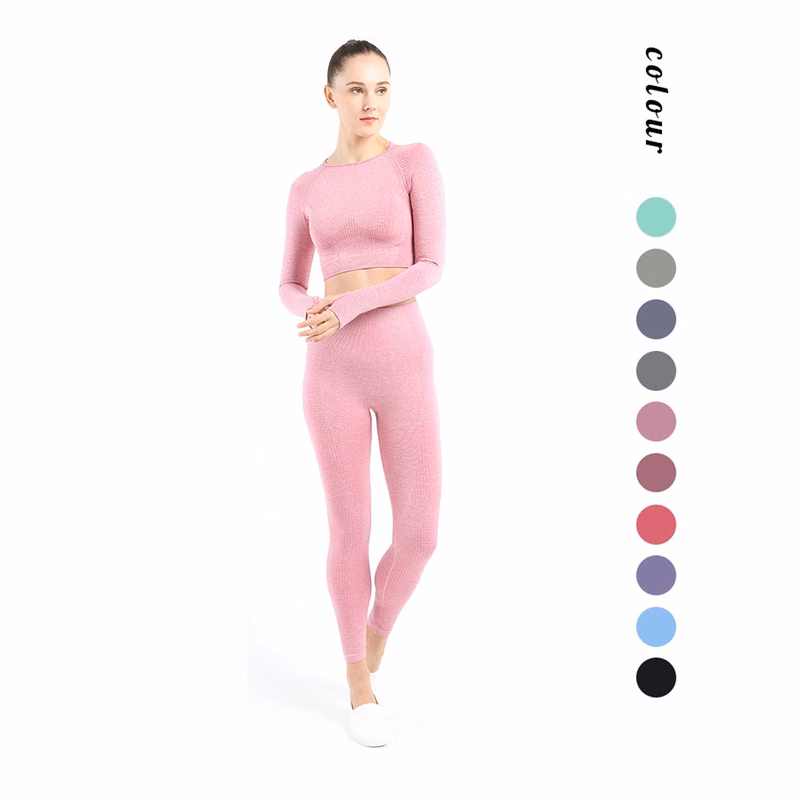 2 Pieces Outfits Seamless Yoga Workout Set