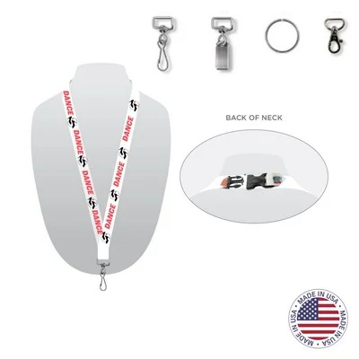 USA Made Full Color Digitally Sublimated Lanyard w/ Detachable Buckle - 1" w/ Clip Choice 1