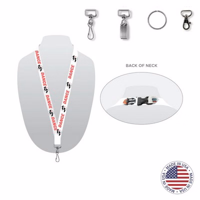 USA Made Full Color Digitally Sublimated Lanyard w/ Detachable Buckle - 3/4" w/ Clip Choice