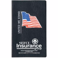 Executive Vinyl Cover w/ Pre-Printed Flag - Weekly Planner w/ Map (1 Color Insert)