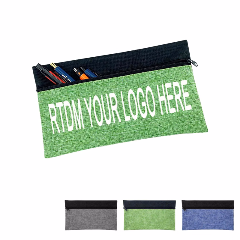 300D polyester 9.4''x5.5'' zipper pencil case