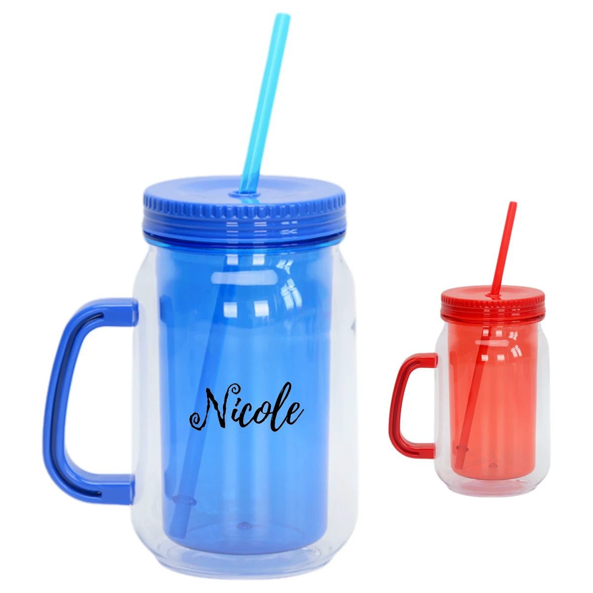 17oz Double Wall Plastic Straw Cup 1