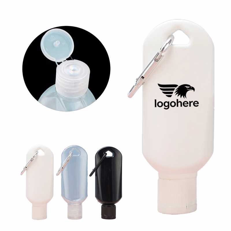 Refillable Travel Size Hand Sanitizer Container with Carabiner Clip