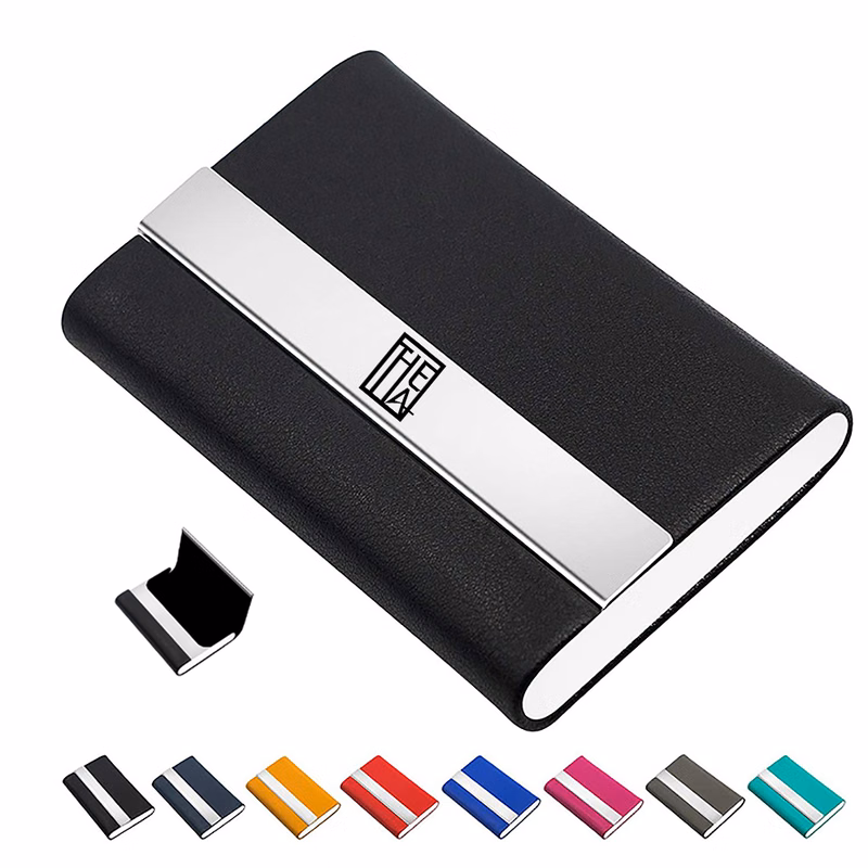 Stainless Steel Fabric Card Holder Metal Business Case