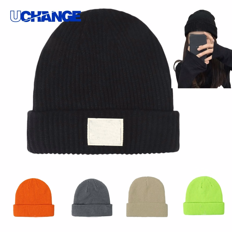 Unisex Acrylic Knit Cuffed Beanie Hat