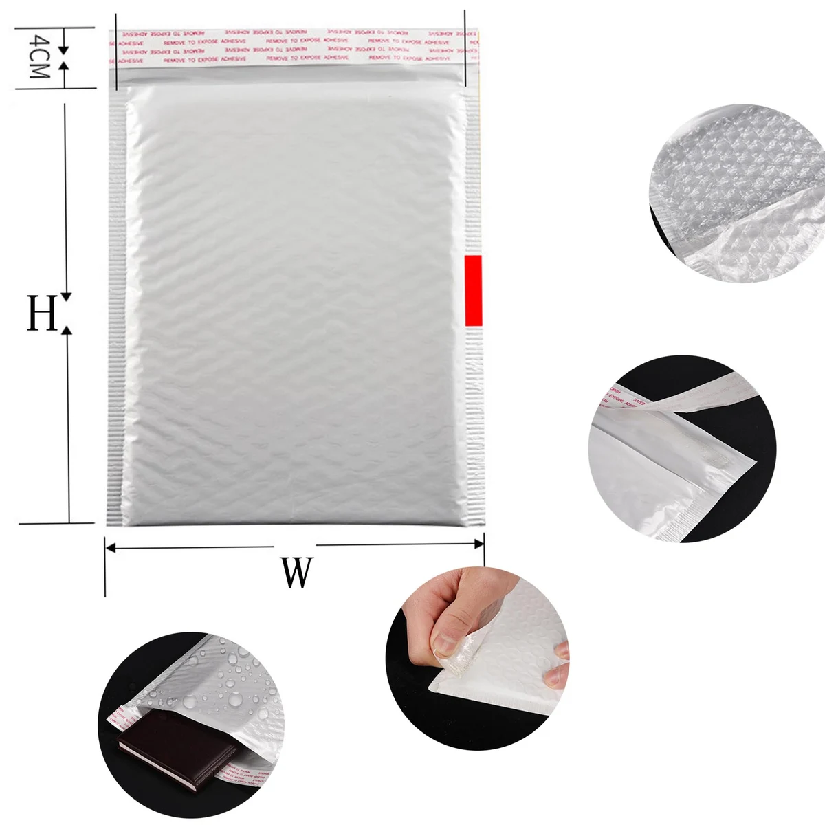 Custom White Poly Bubble Mailer 1