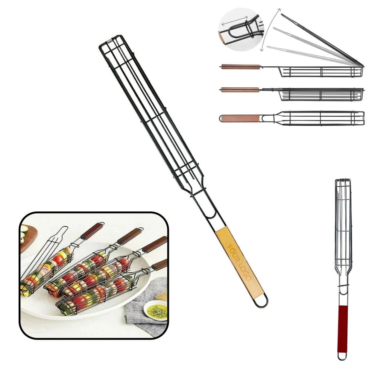 Oak Handle Grill Skewers 1
