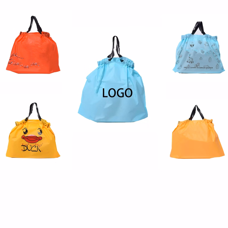 Plastic Drawstring packaging Bag MOQ 100pcs