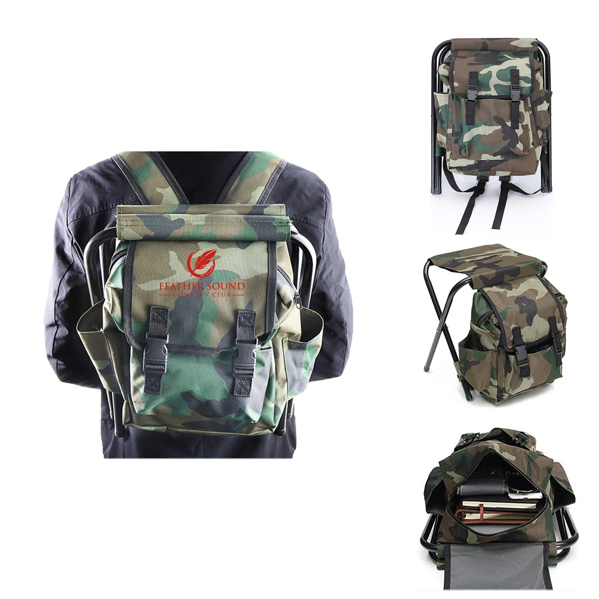 Camouflage Backpack with Chair 1
