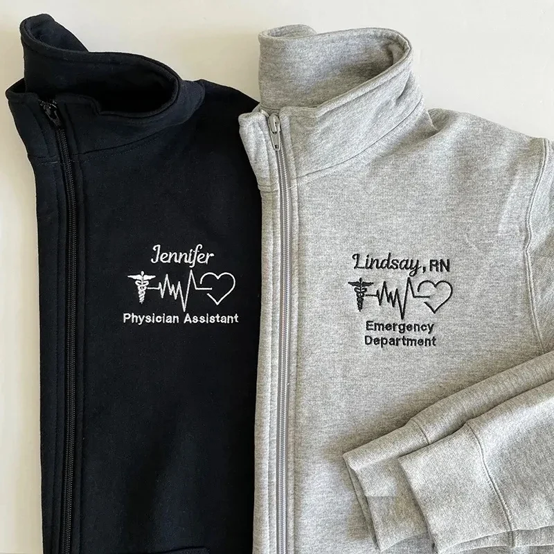 Personalized Couple Zip Sweatshirt, custom hoodie or sweatshirt with logo imprint 1