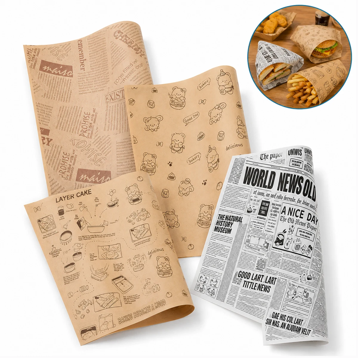 Custom Printed Greaseproof Food Paper 1