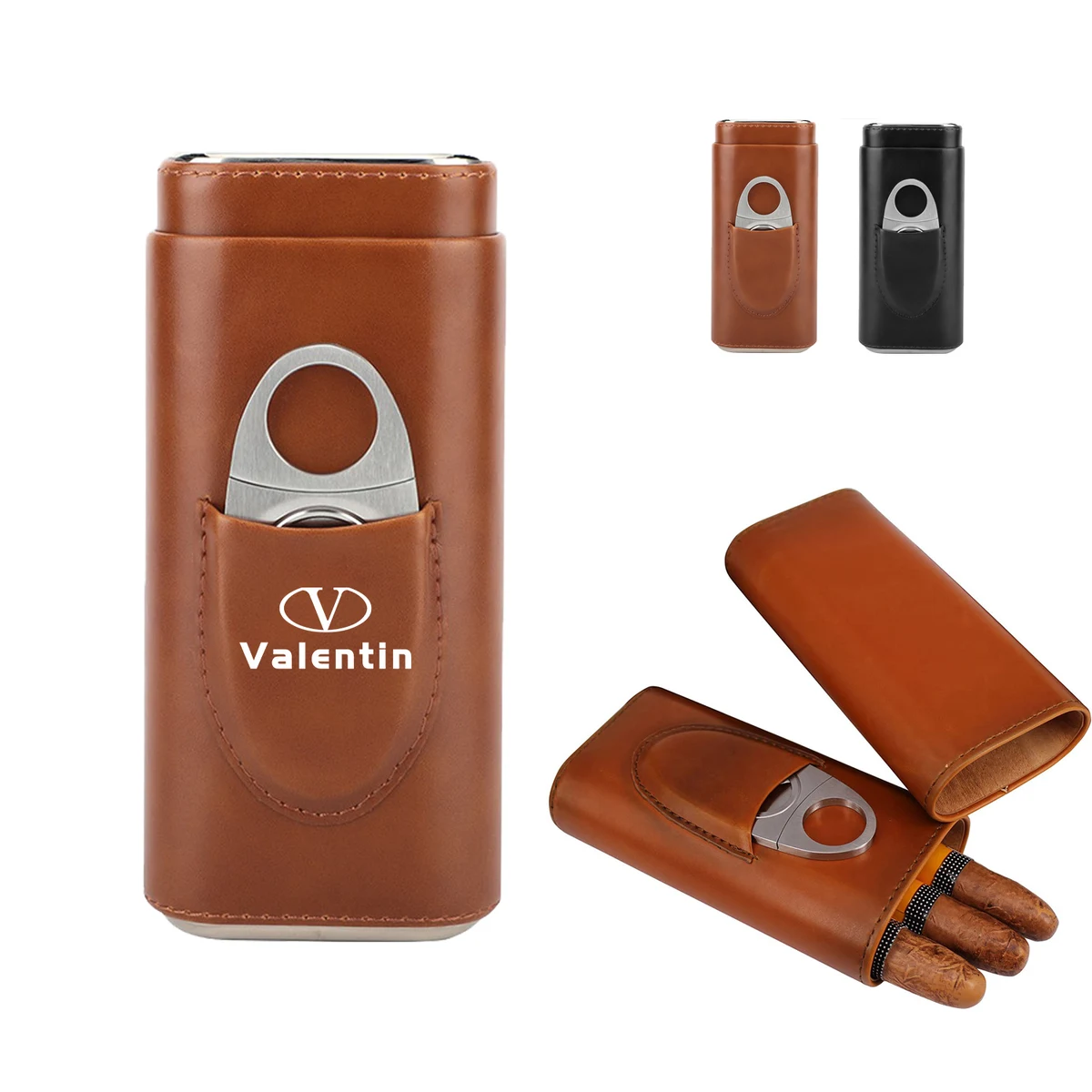 Leatherette Cigar Case With Cutter 1