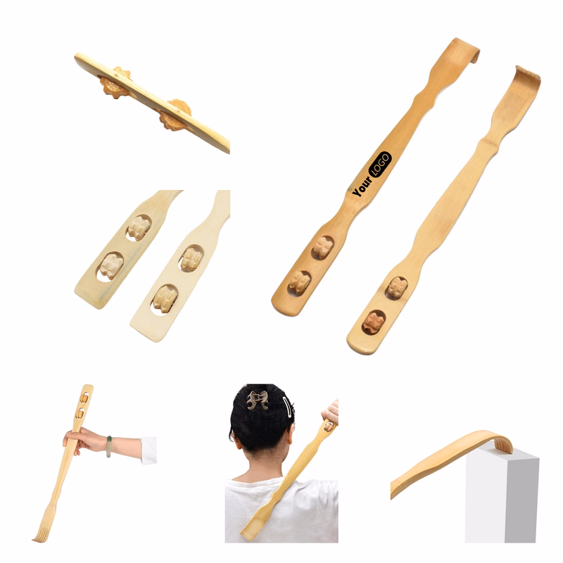Bamboo Double-Ball Massage Back Scratcher