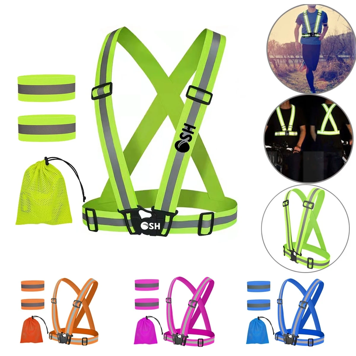 High Visibility Reflective Safety Vest Belt With 2 Armbands 1