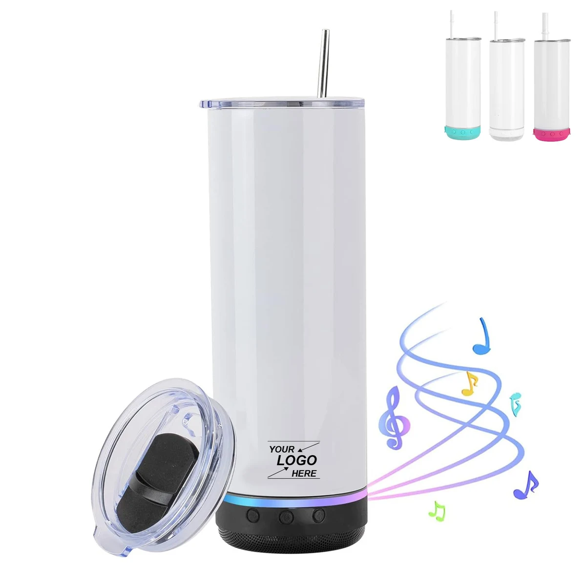 20Oz Wireless Speaker Tumbler with Straw & Lid 1